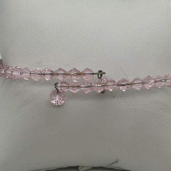 Adjustable Retro Pink Bracelet Glass Beads On Memory Wire Prom Quinceañera - Picture 10 of 16
